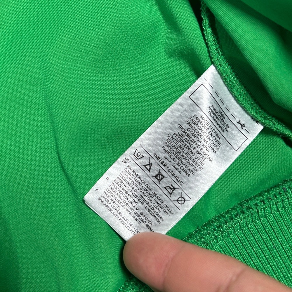 Adidas Hoodie Womens Large Green Monogram Velour Full Zip Trefoil Logo - Picture 10 of 15